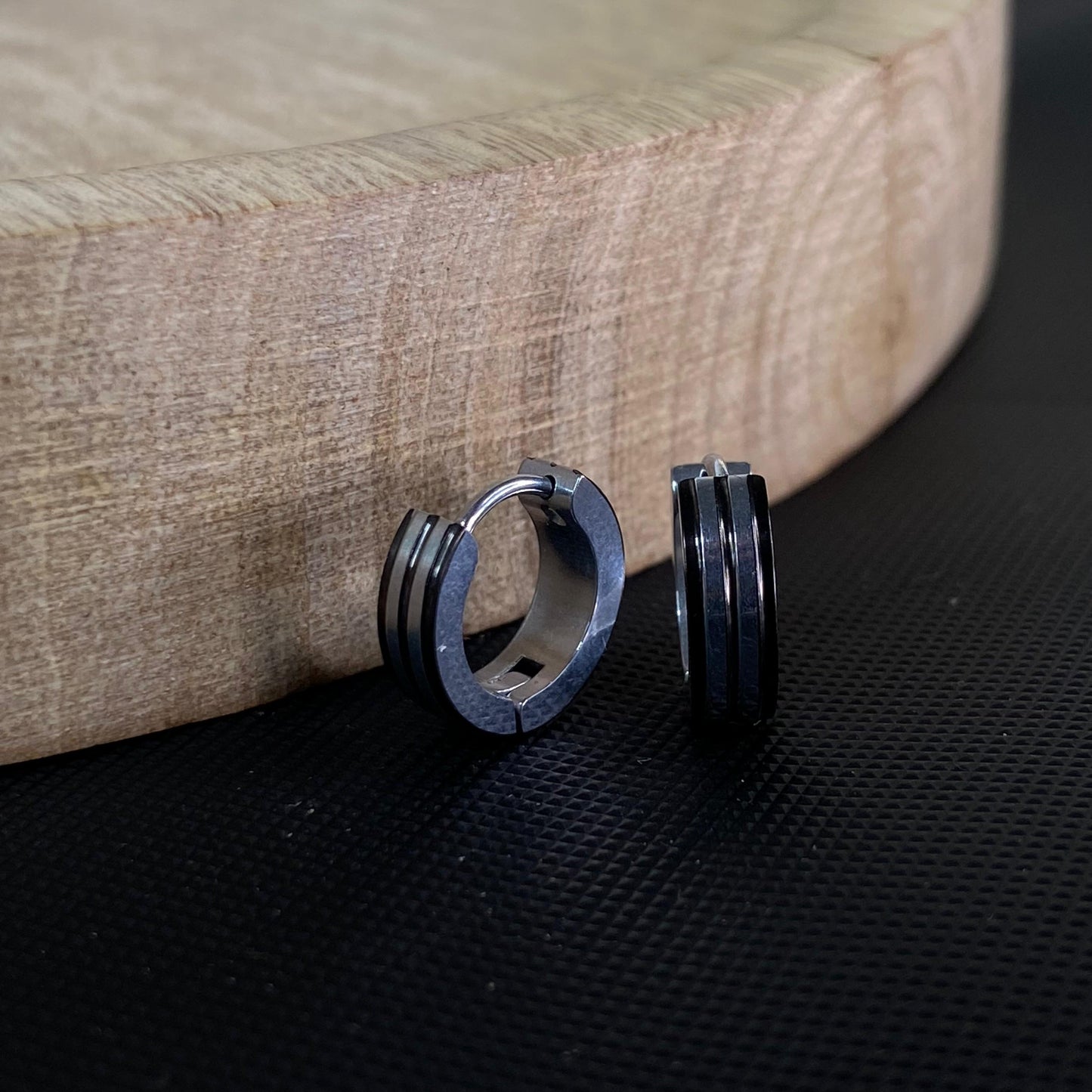 Barre Men's Silver Earring (1 Pair of 2 Earrings)