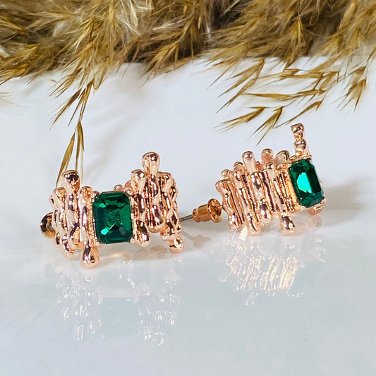 Rosegold Emerald Earrings