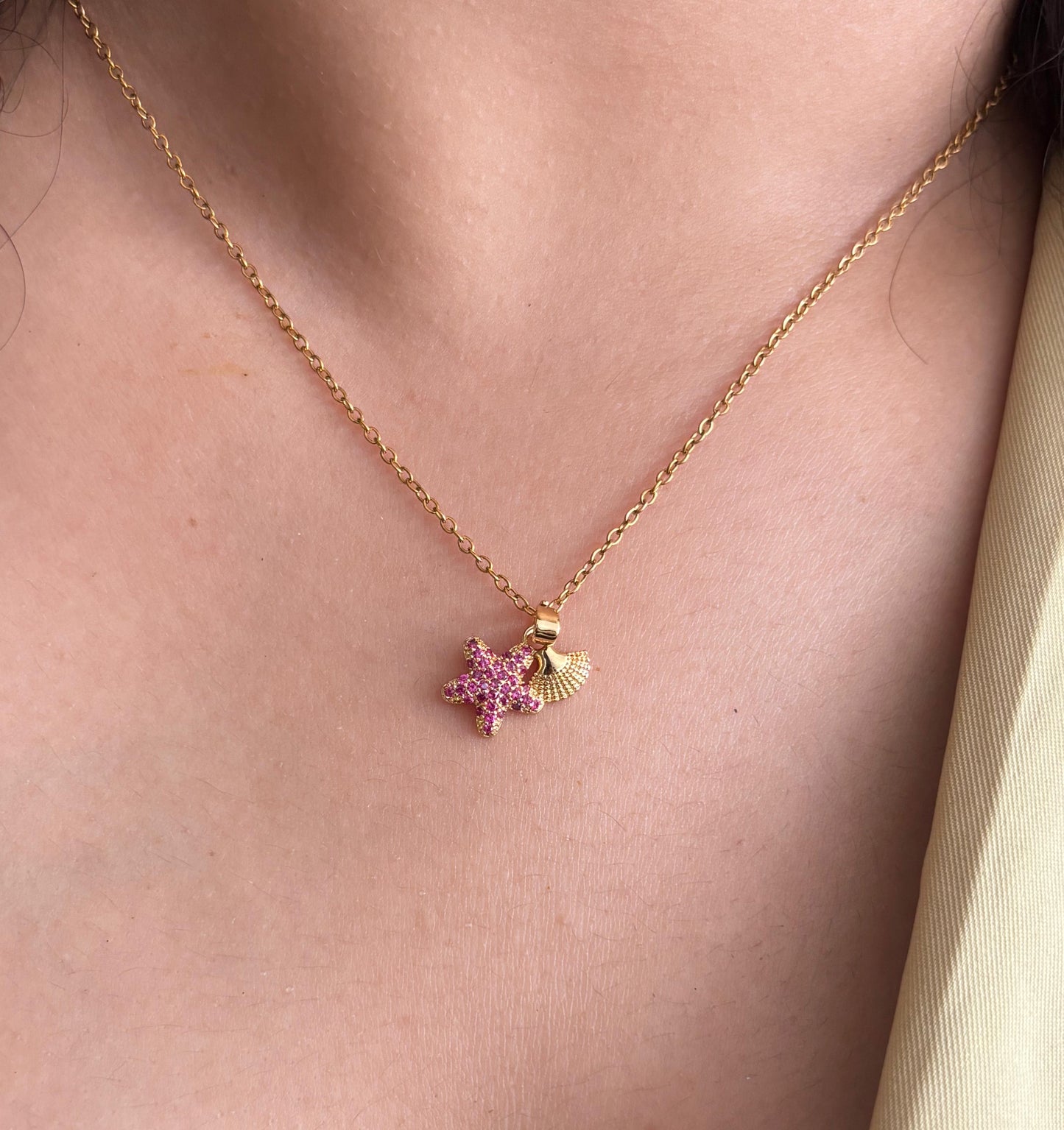 Pink Star Shell Necklace