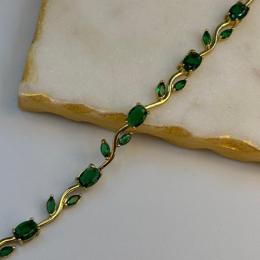 Emerald Tulip Cinderella Bracelet ( Gold )