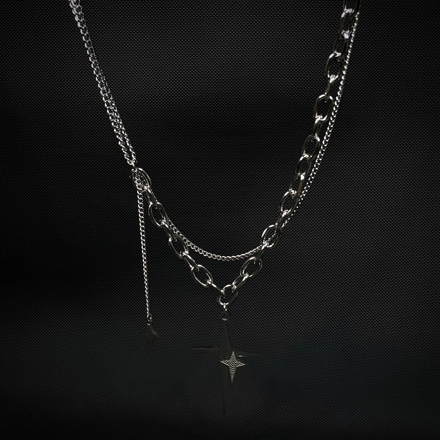 Cross Link Multi-layered Men's Neckchain