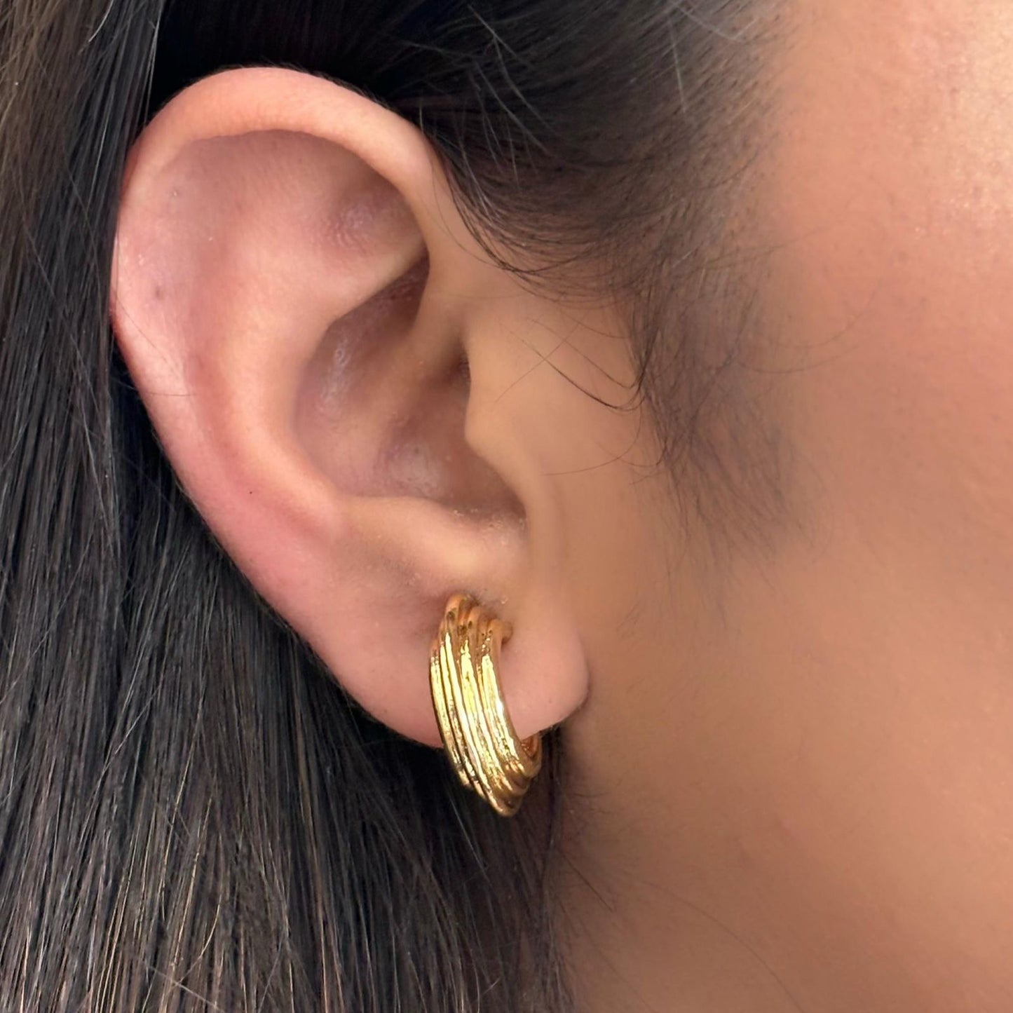 Gold Hoop Clip-On Earring