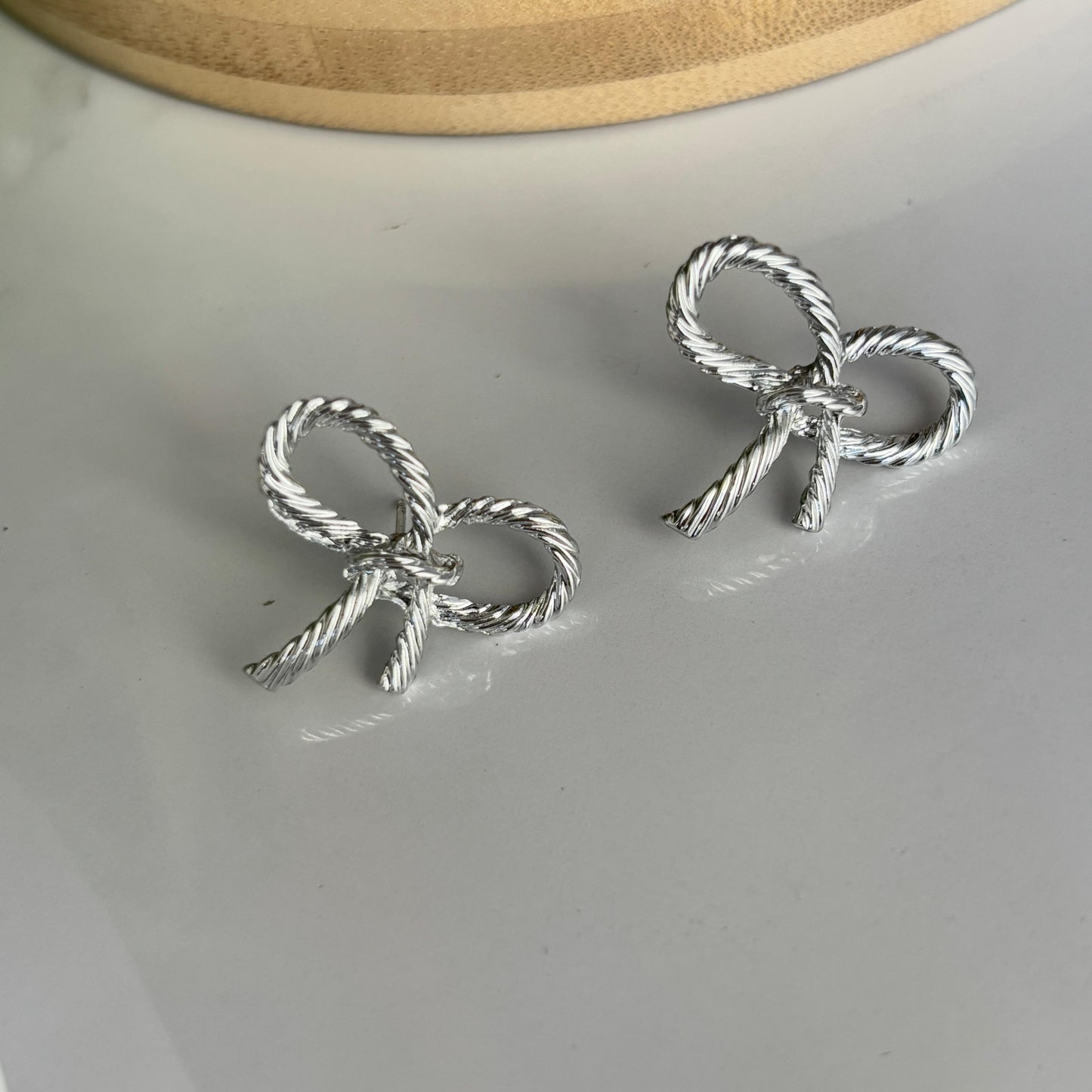 Bow Little Silver Stud Earrings