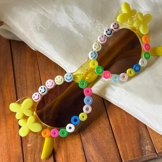 Yellow Beads Quirky Sunglasses (Kids size)