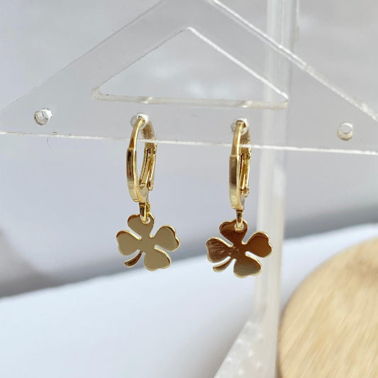 Clover Leaf Huggies Earrings