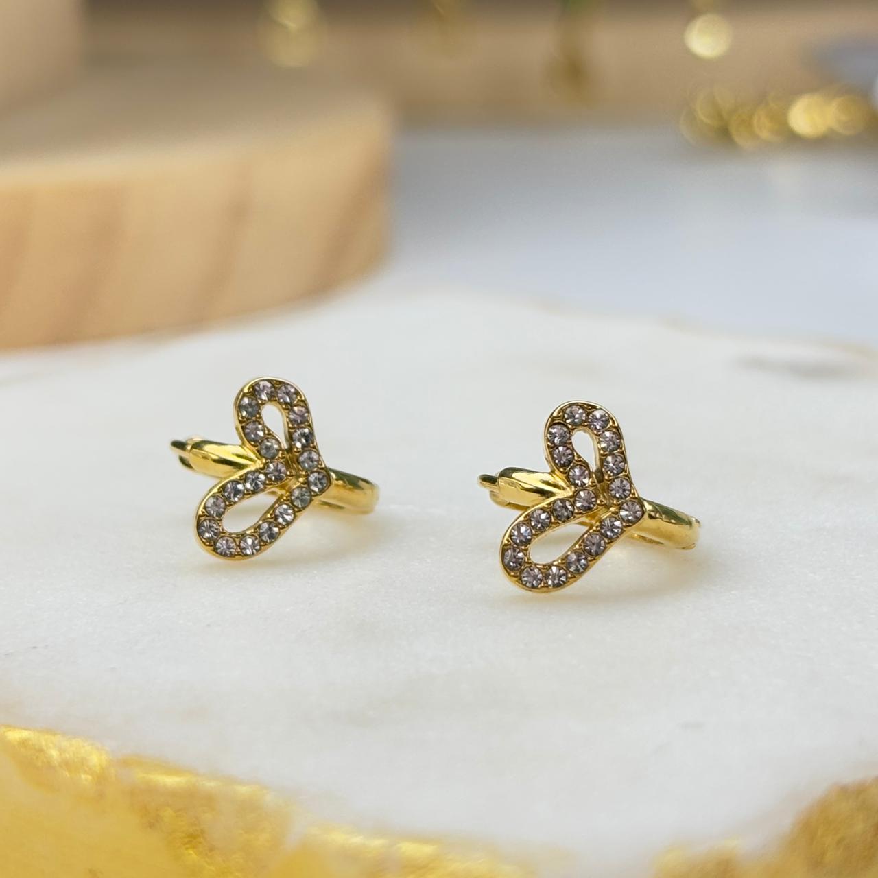 Heart Bling Mini Hoop Earrings