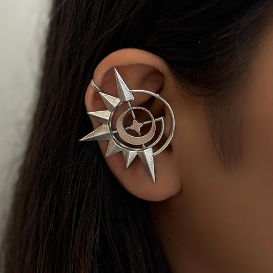 Compass Statement Cuff Earrings