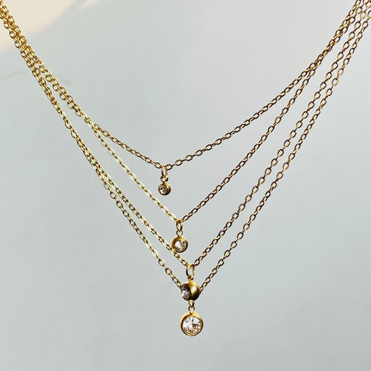 Four Layered Solitaire Necklace