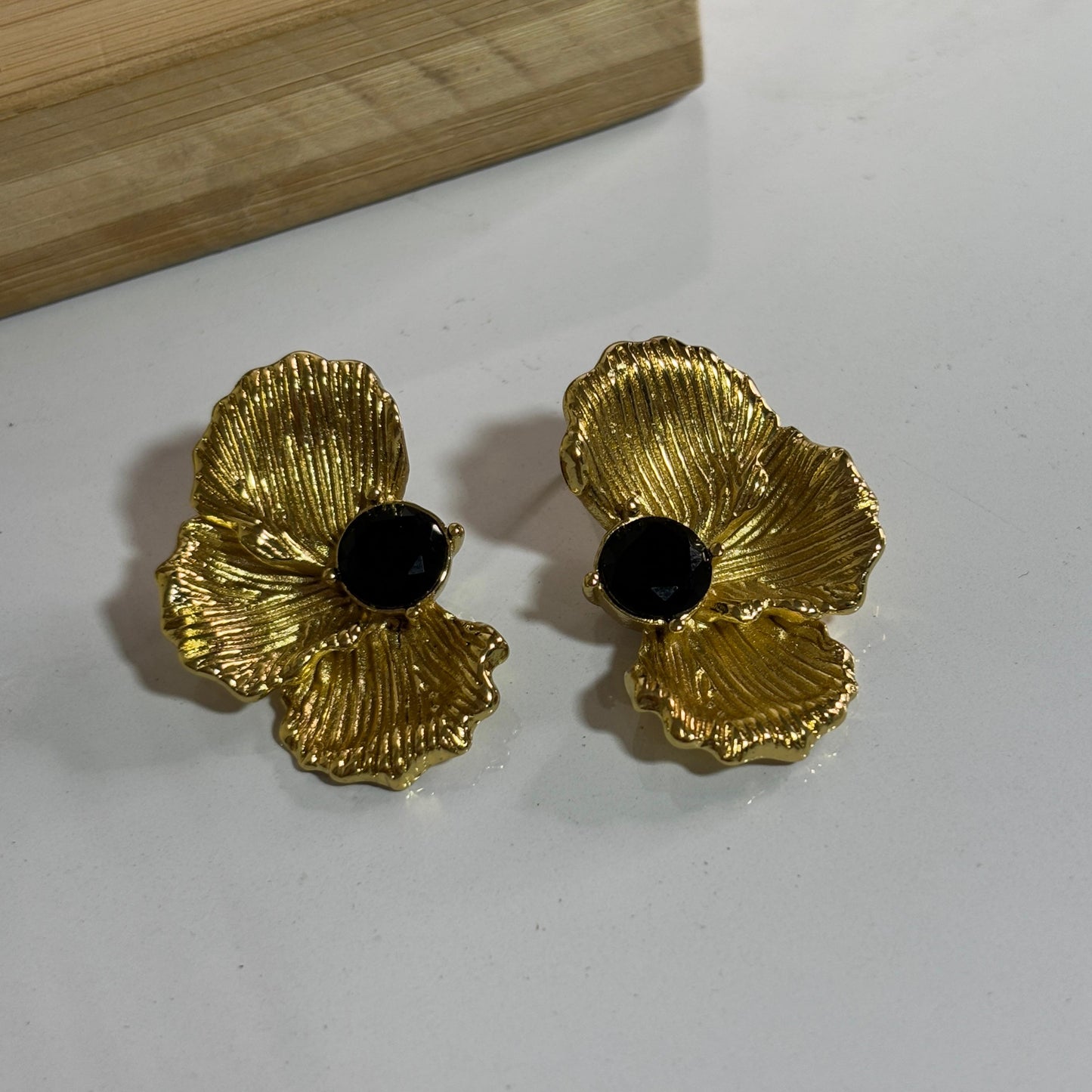 Black Daffodil Earrings