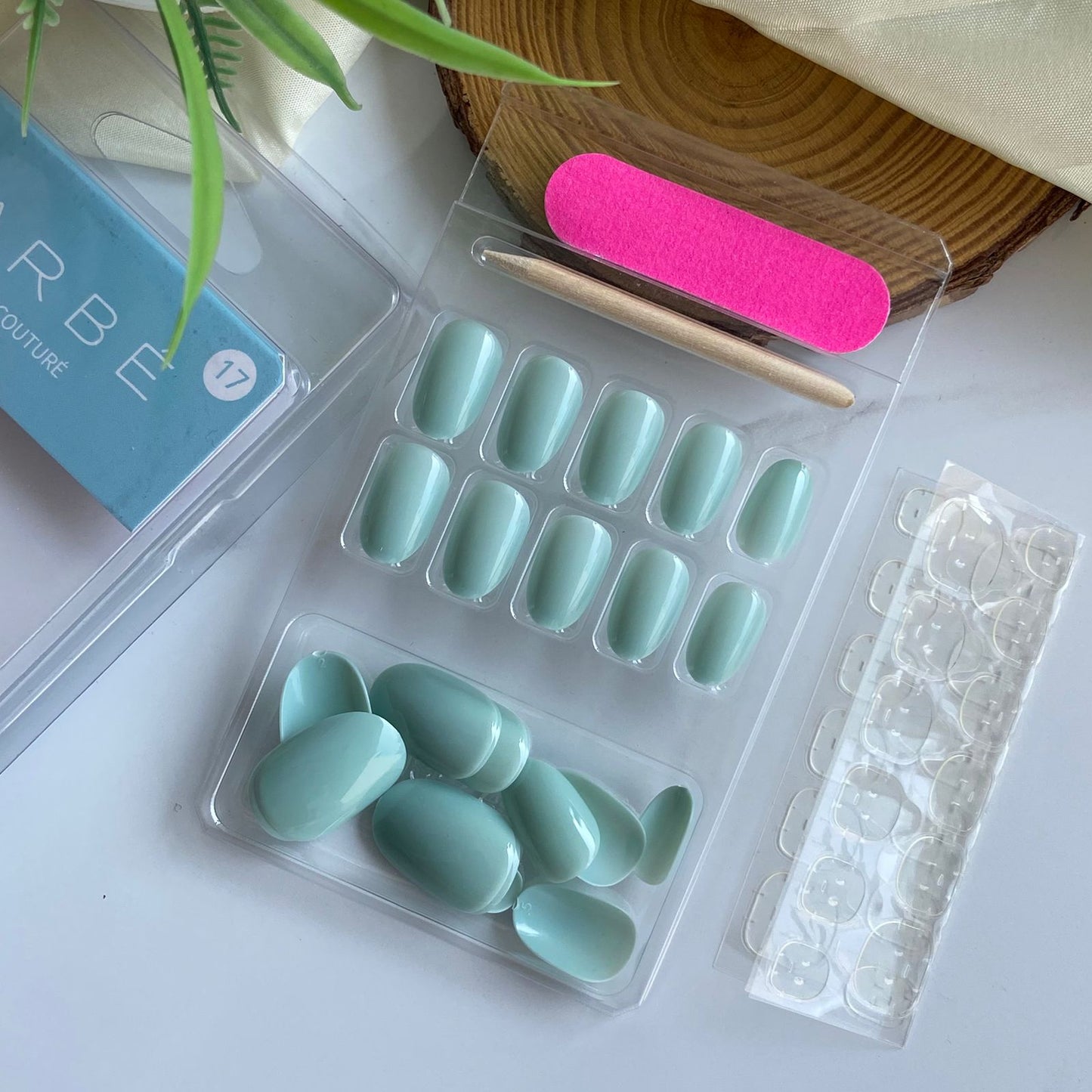 Blue Gel Stick on Nails ( 24 nails)