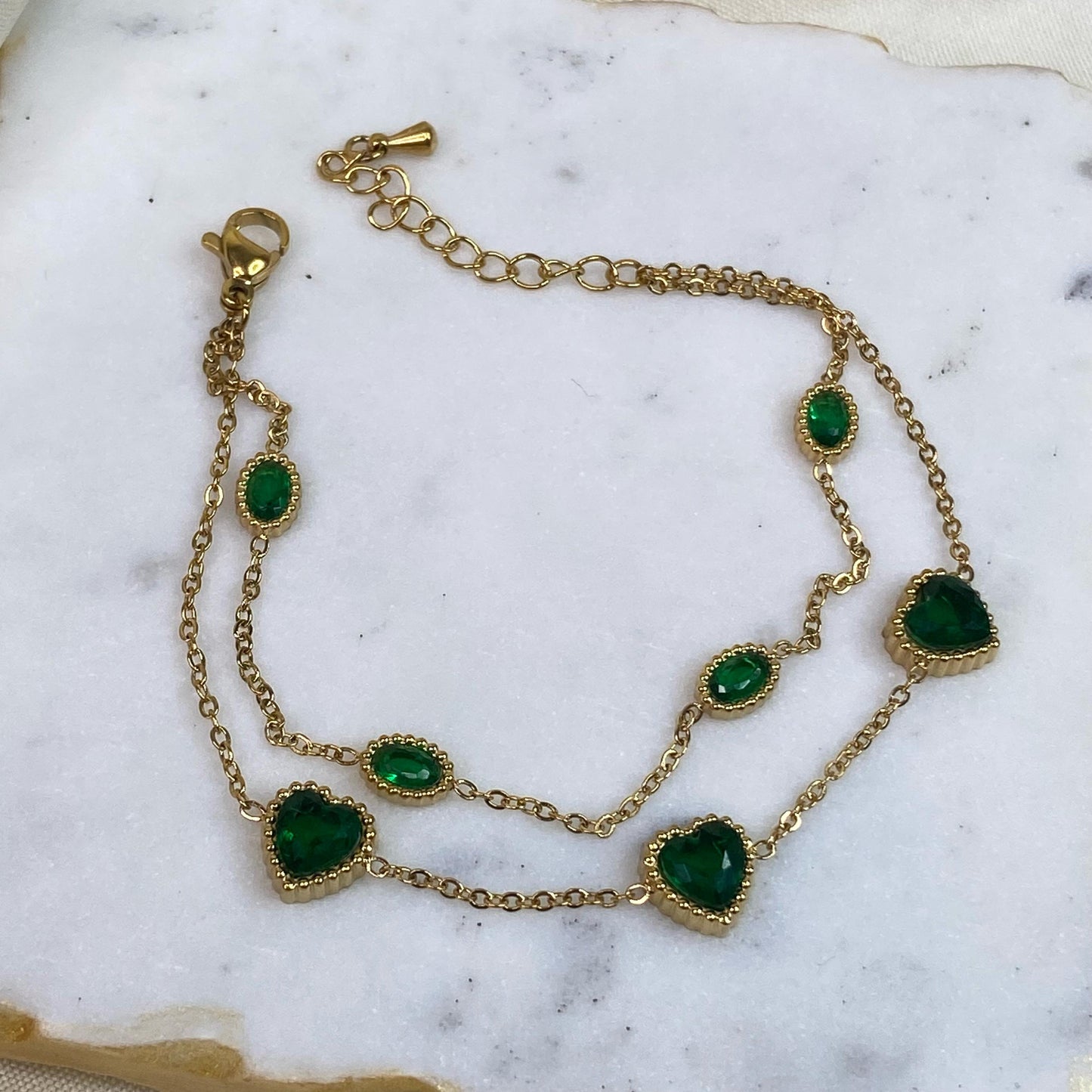 Linea Emerald Layered Bracelet