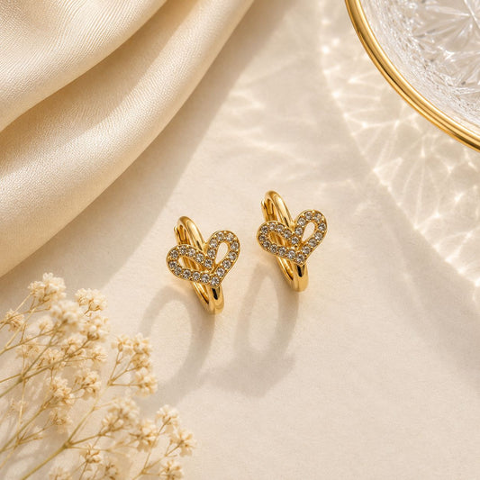 Heart Bling Mini Hoop Earrings