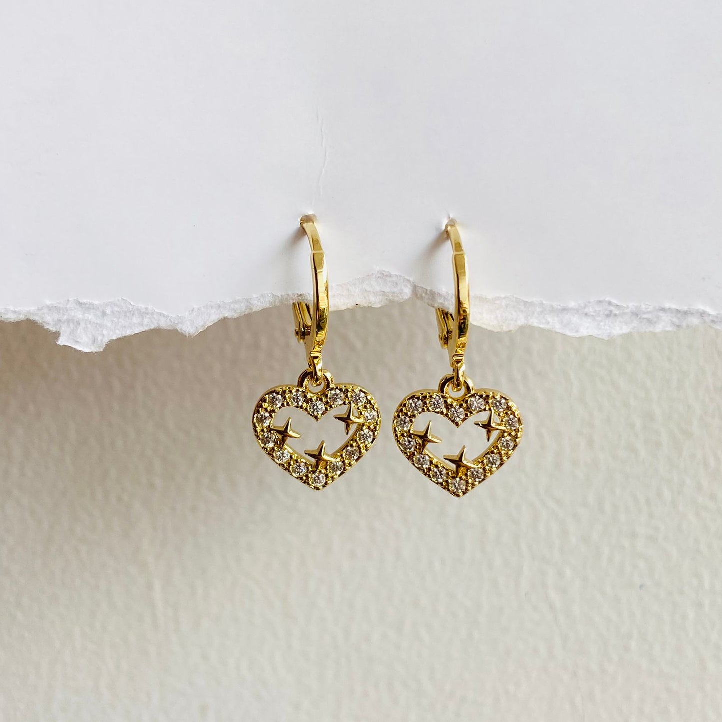Heart Bling Huggies Earrings