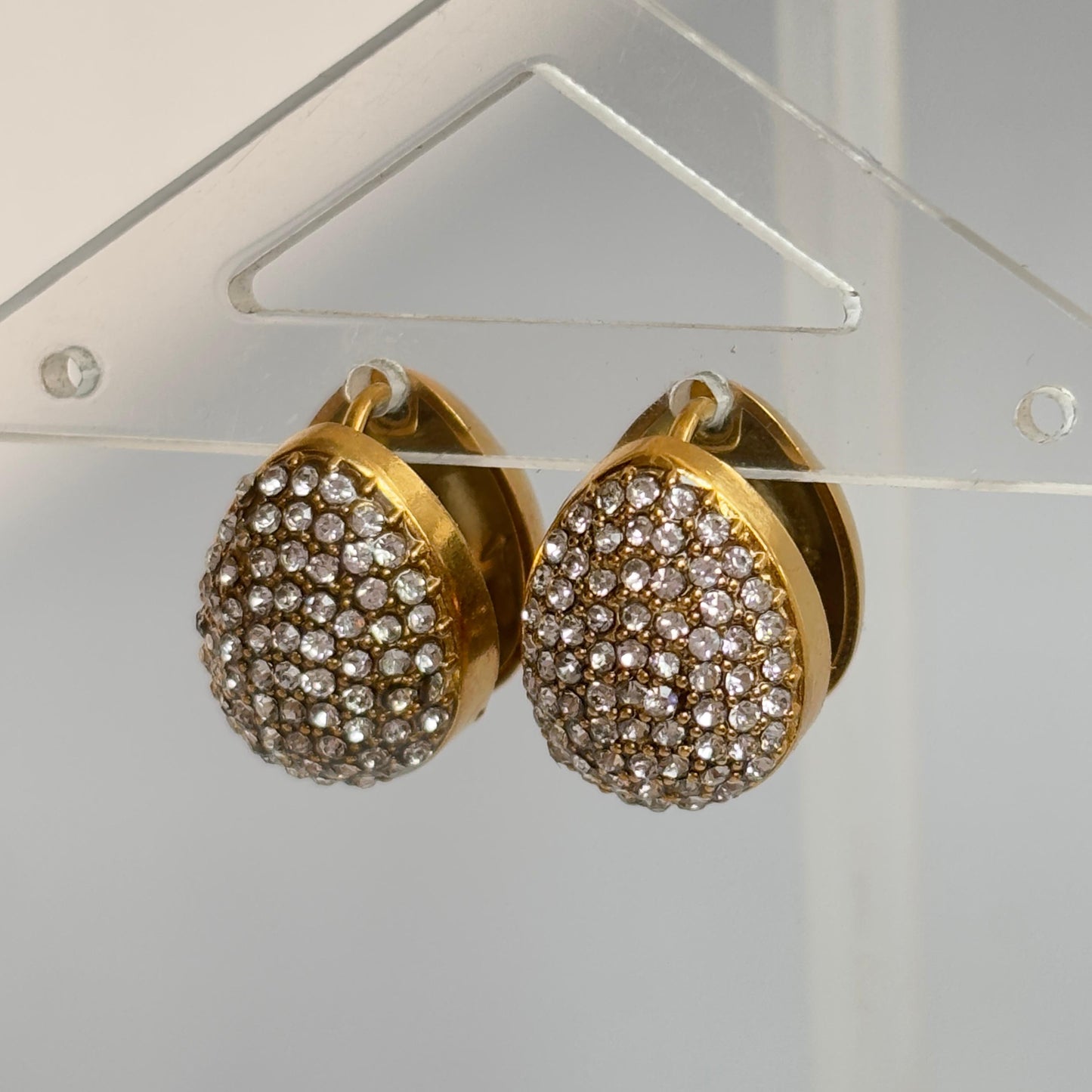 Almond Studded Reversible Hoops