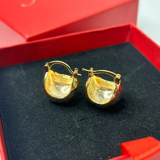 Gold Ball Luxe Hoops