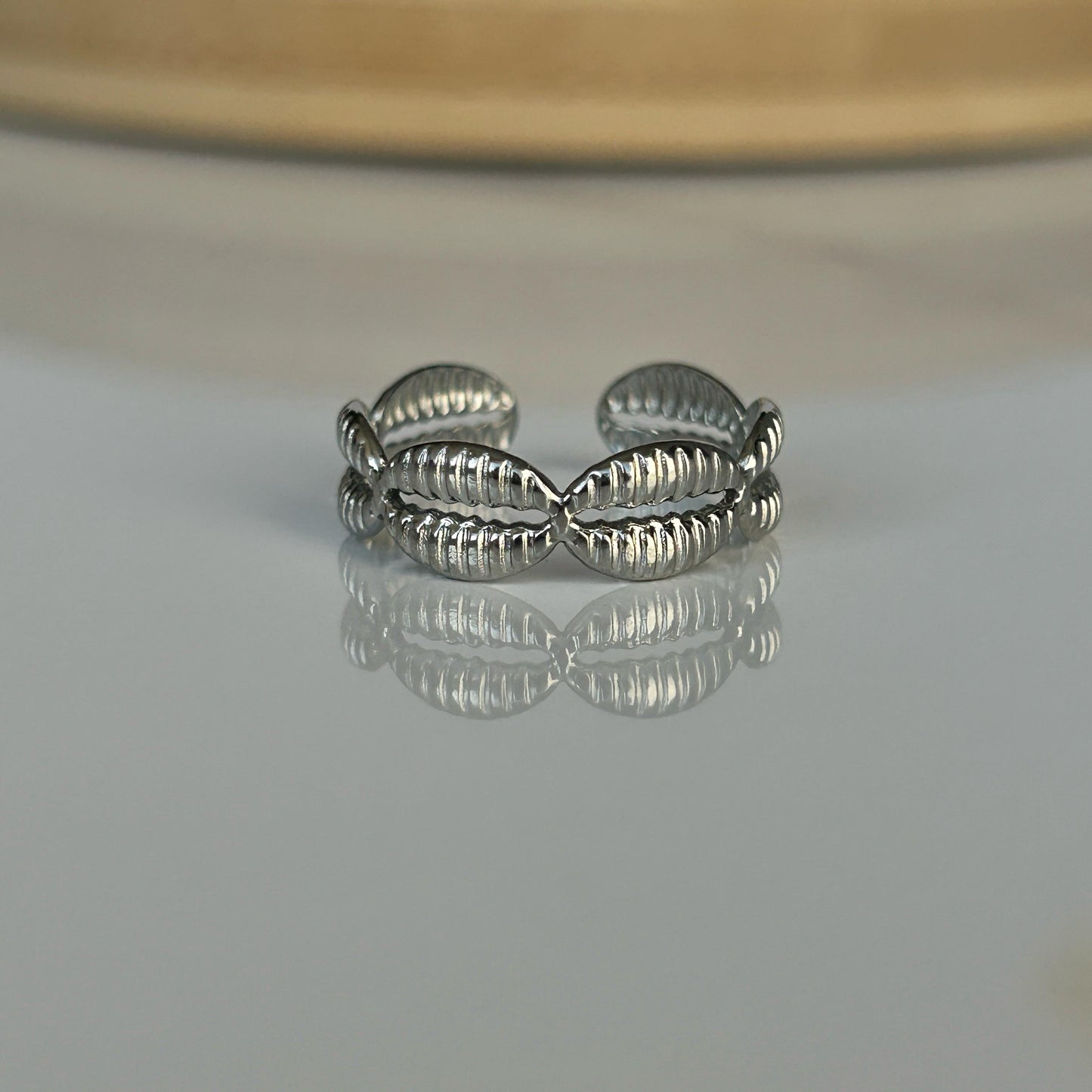 Cowry Shell Silver Ring