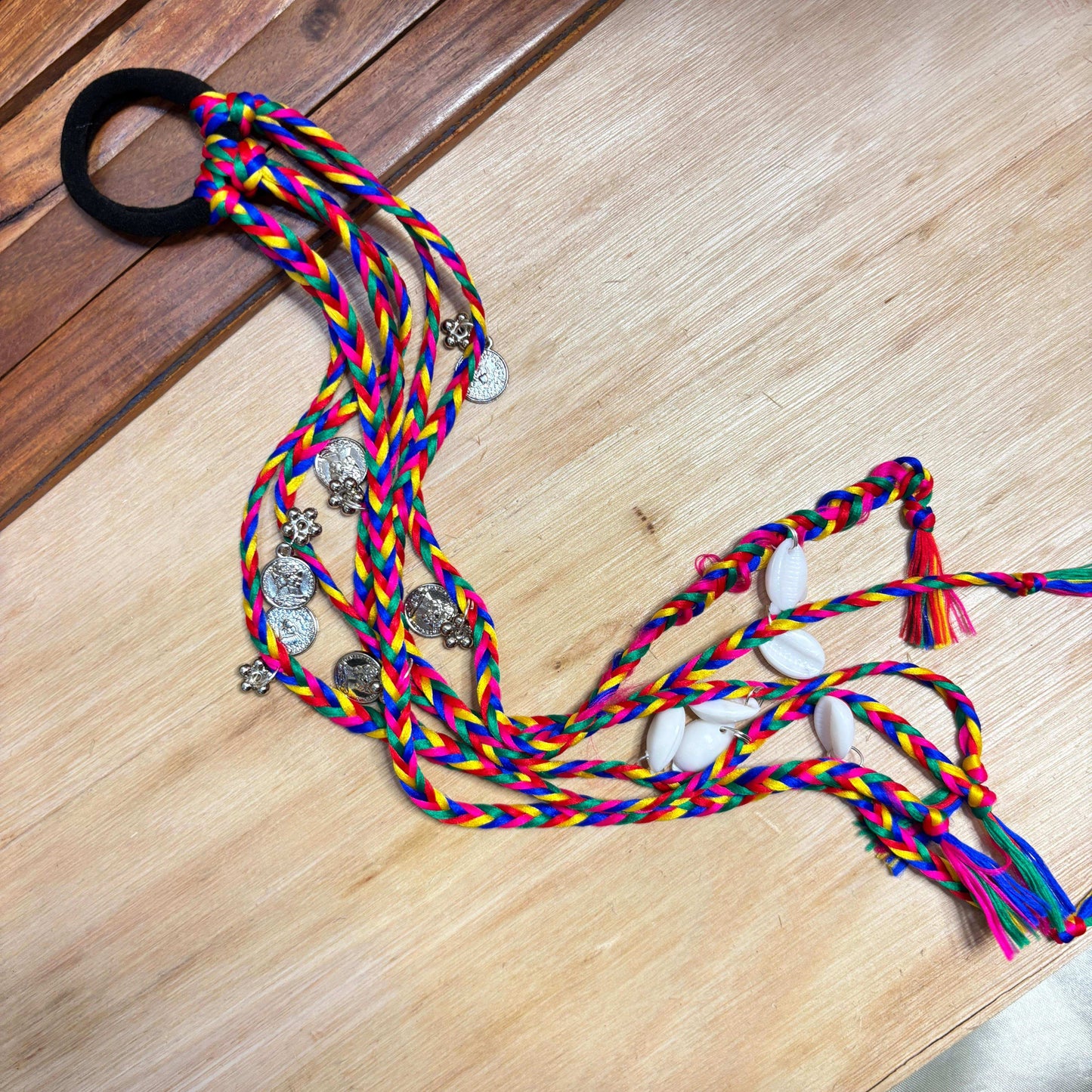 Coin Shell Tassle Hairtie
