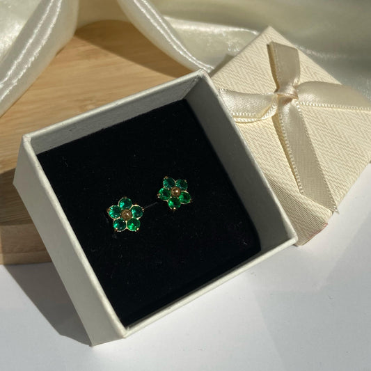 Fiona Emerald Studs