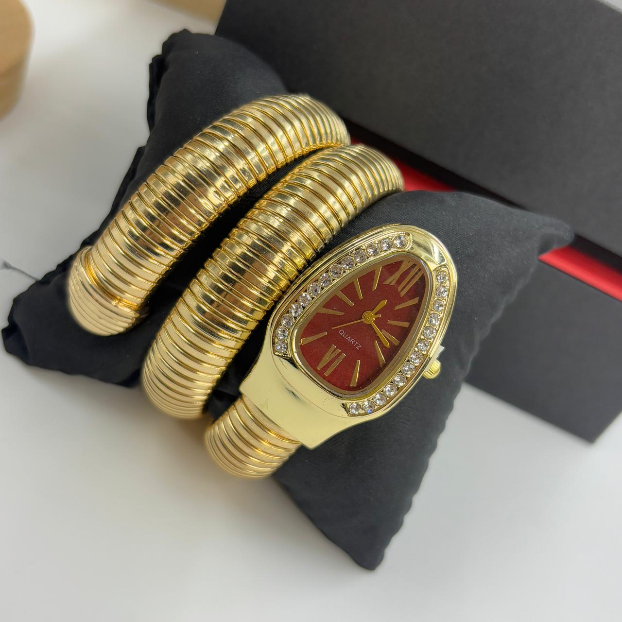 Spiral Watch ( Gold Red Dial)