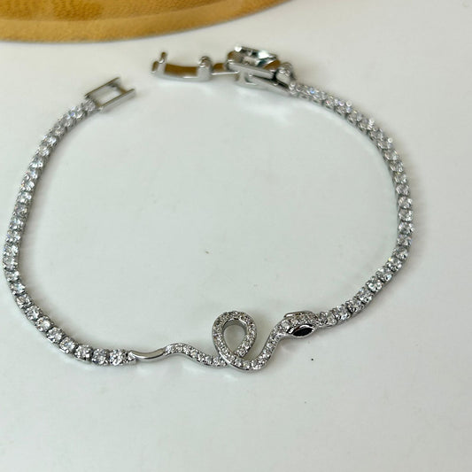 Silver Serpent Tennis Bracelet