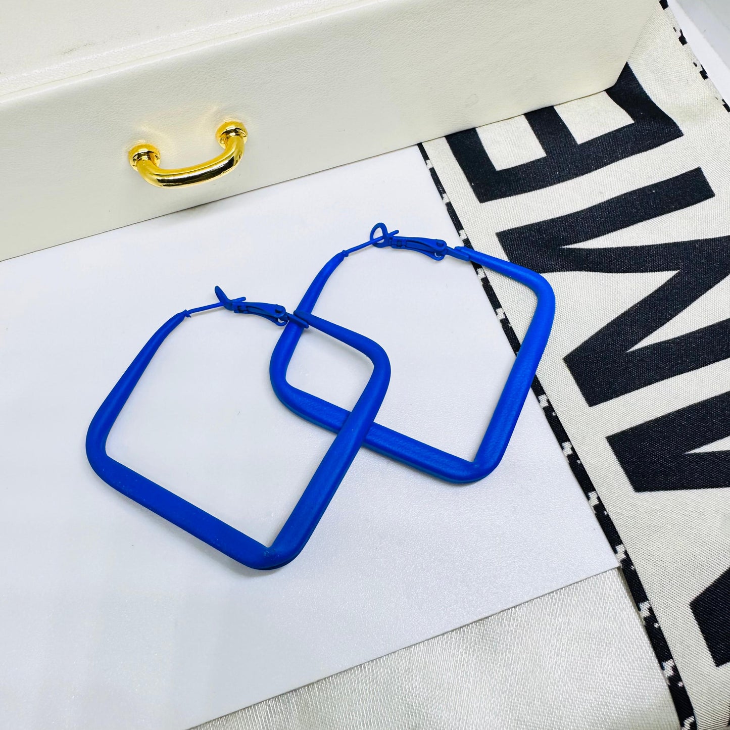 Royal Blue Square Hoops