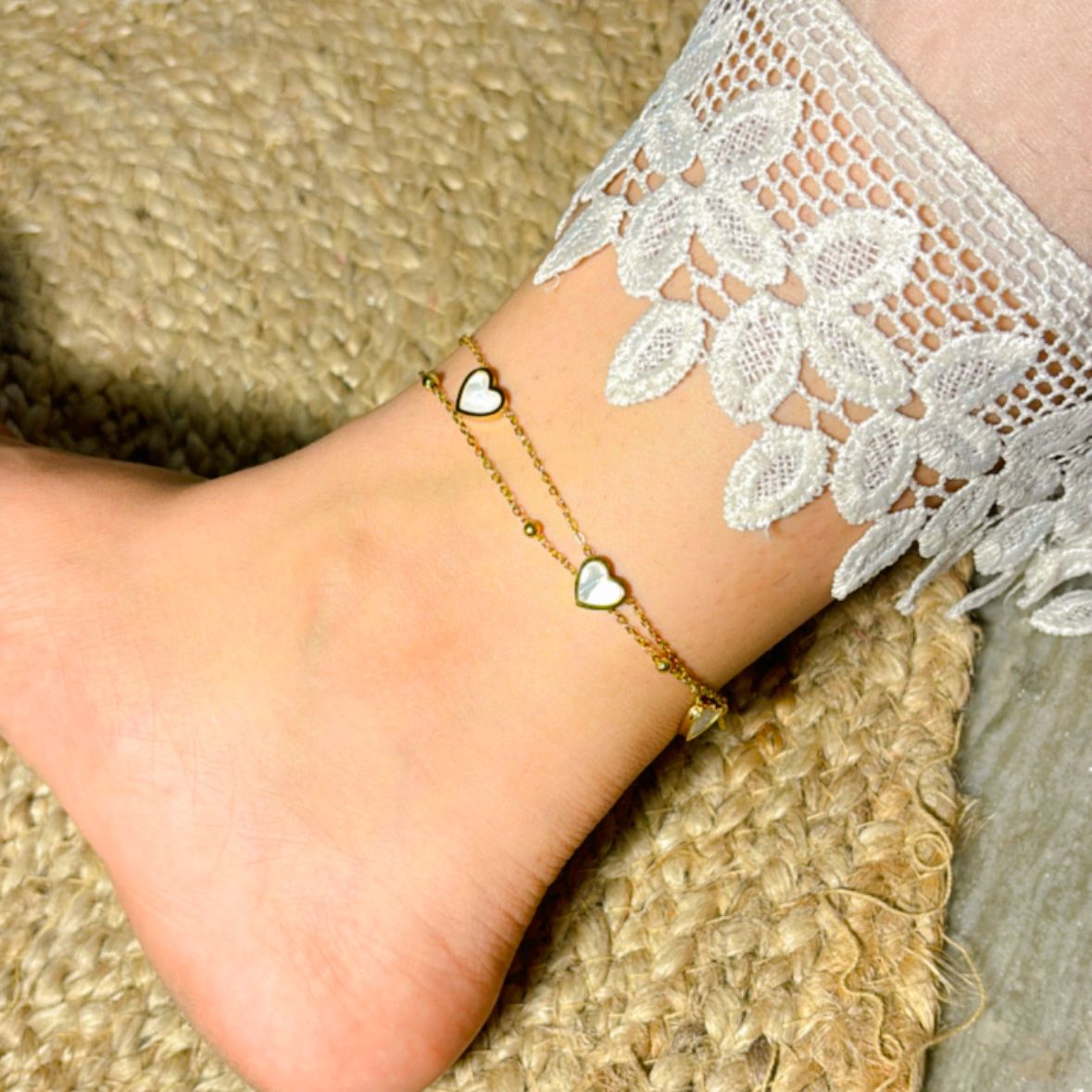 Pearl Heart Anklet
