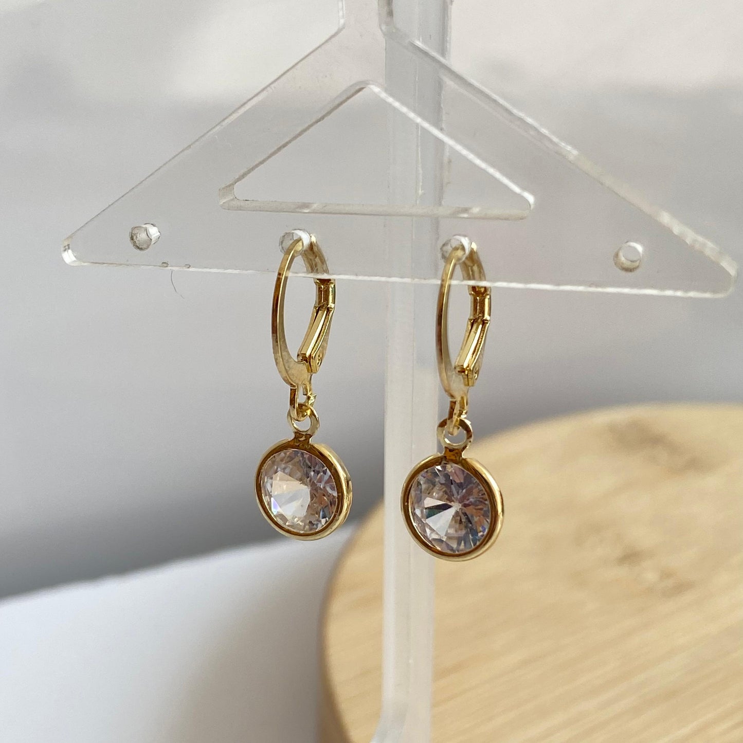 Big Crystal Huggies Earrings