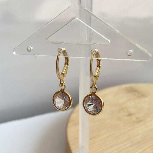 Big Crystal Huggies Earrings