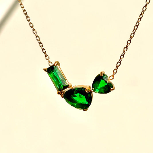 Emerald Geometric Stone Necklace