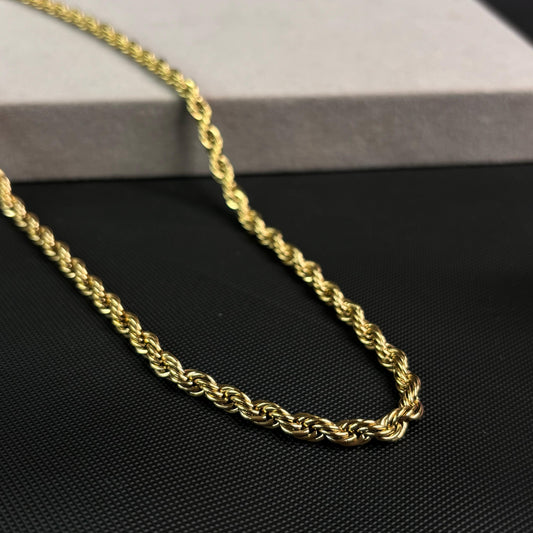 Twisted 18K Gold Plated Men's Chain 6mm