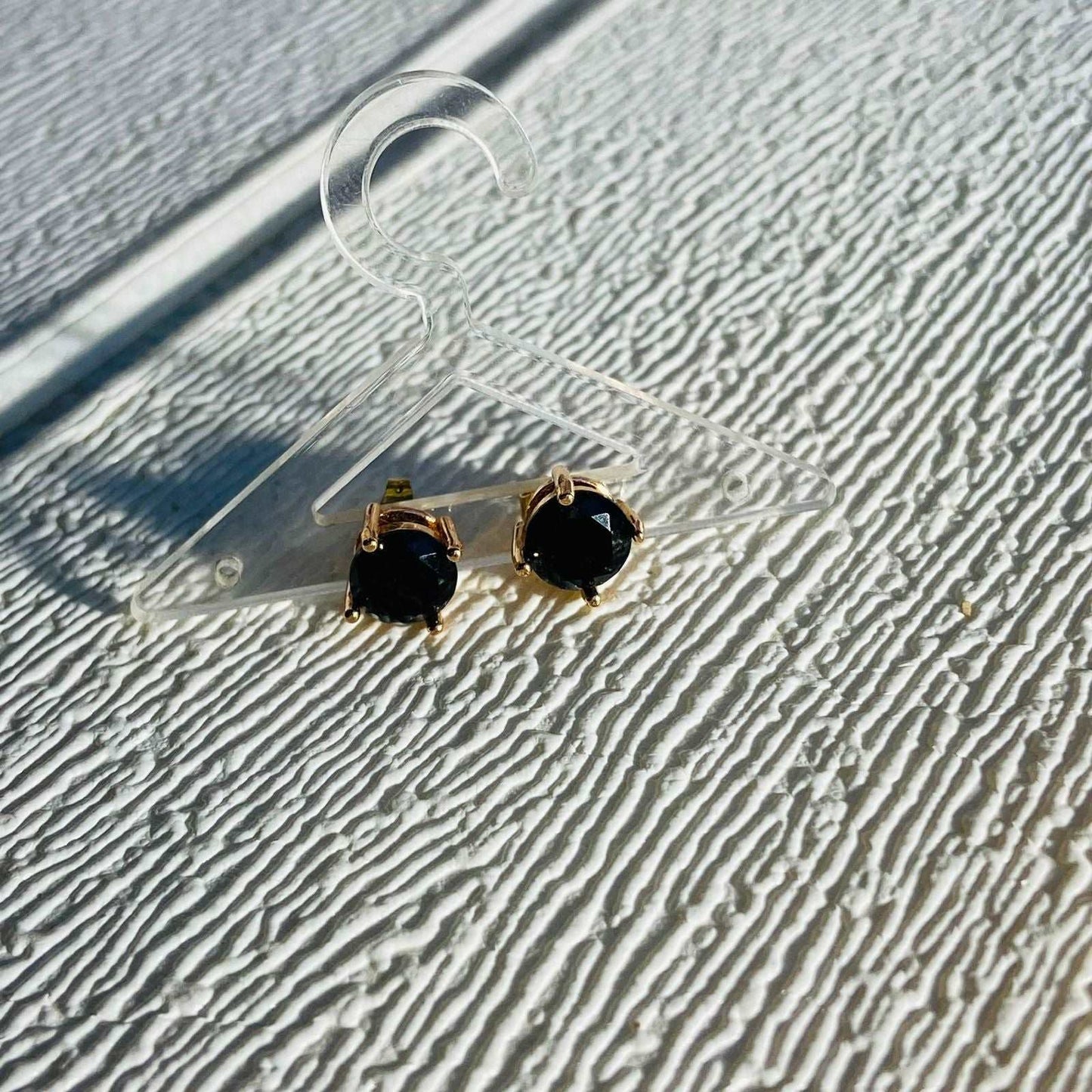 Black Oval Solitaire Studs