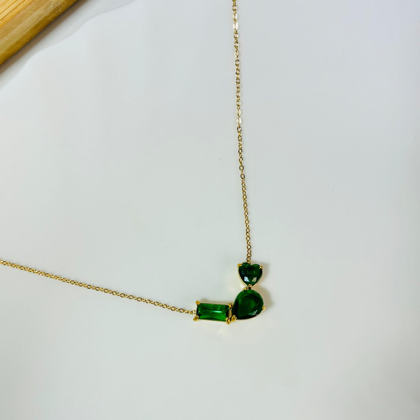 Emerald Geometric Stone Necklace