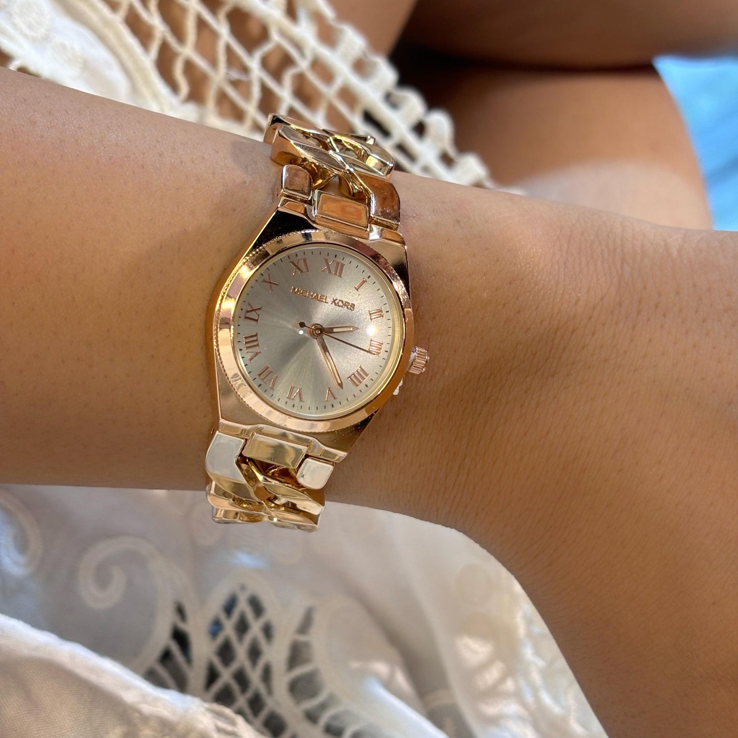 MK Link Rose Gold Watch
