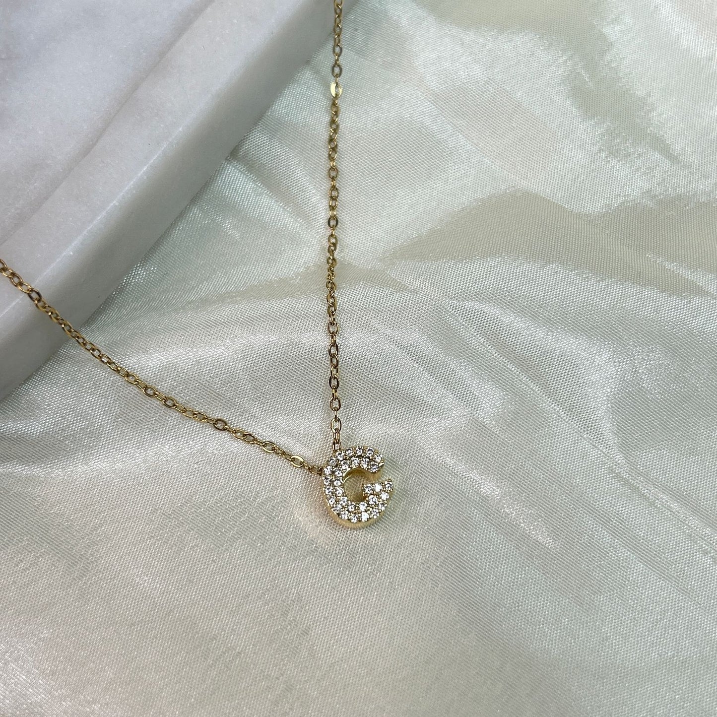 Studded Initial Necklaces