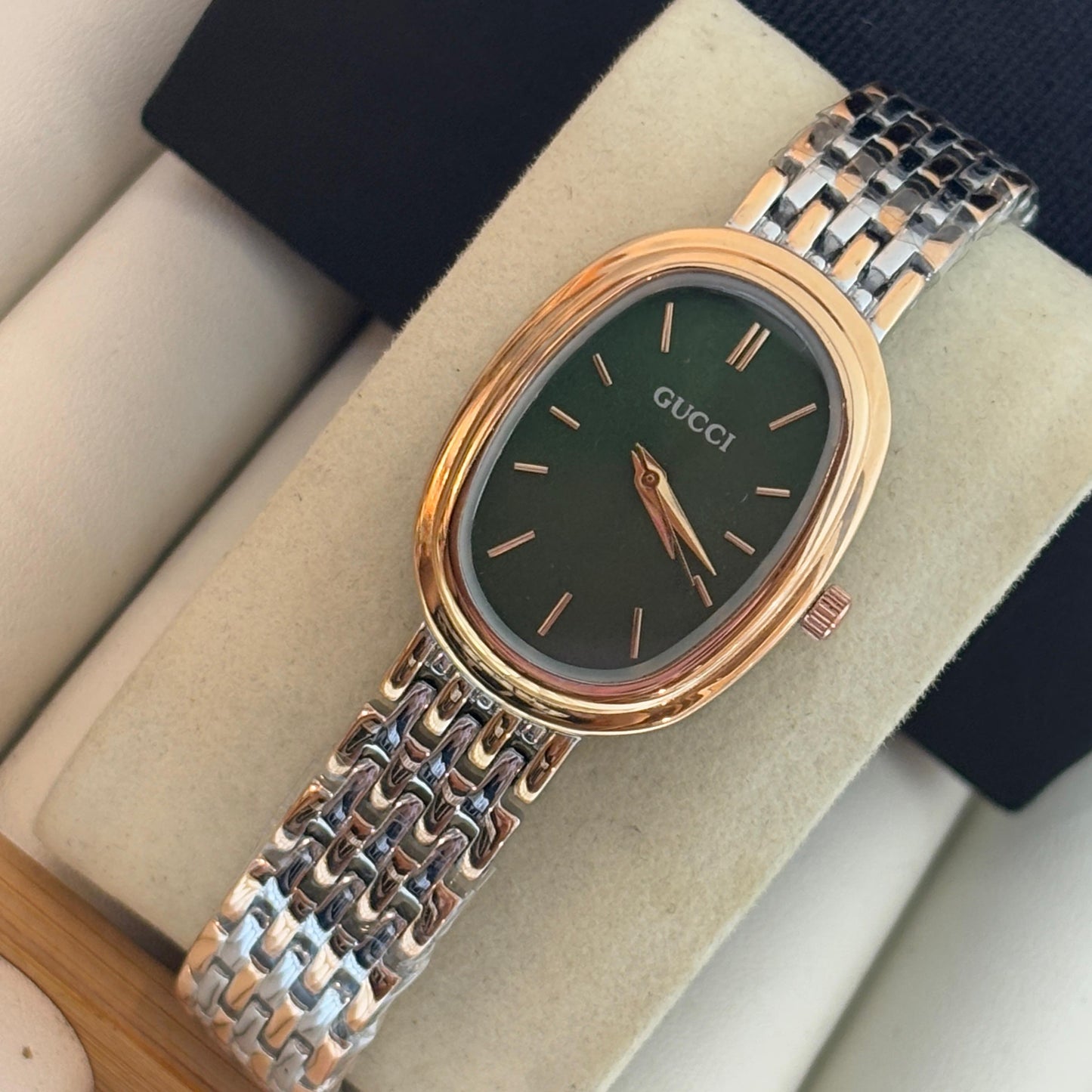 Gucci Oval Dial Green Watch