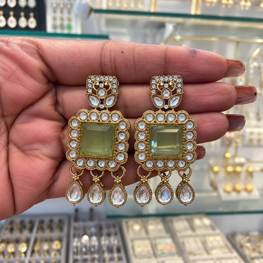 Naira Pakistani Lime green Earrings