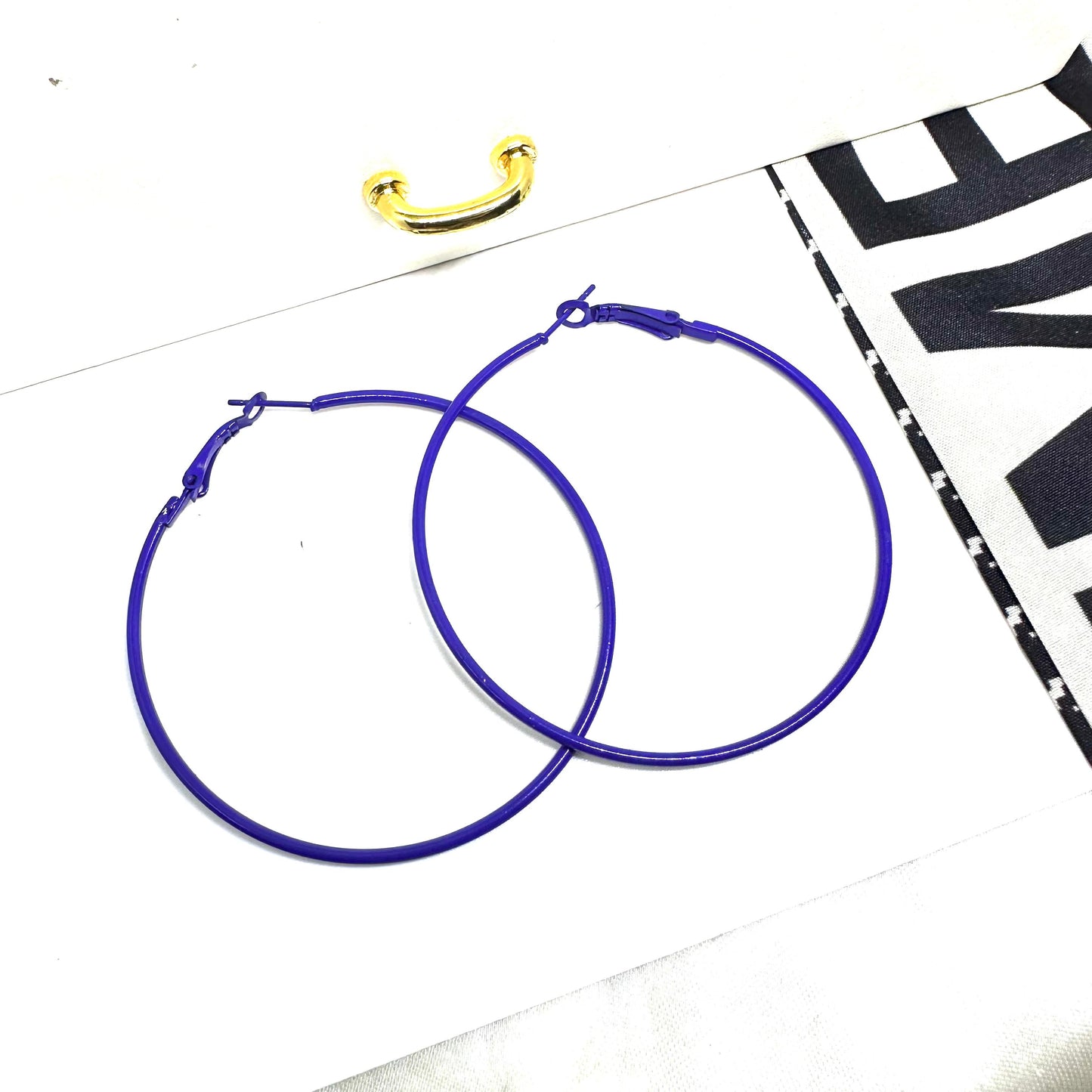 Royal Big Round Hoops