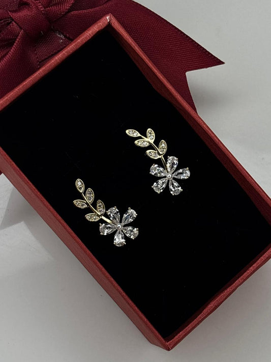 Flory Climber Gold Earrings