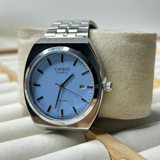 CS Silver Round Watch ( Blue Dial)