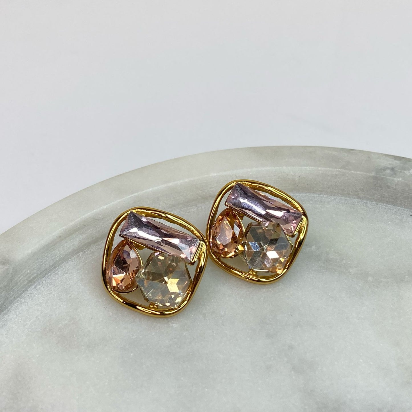 Moonstone Earrings-Peach