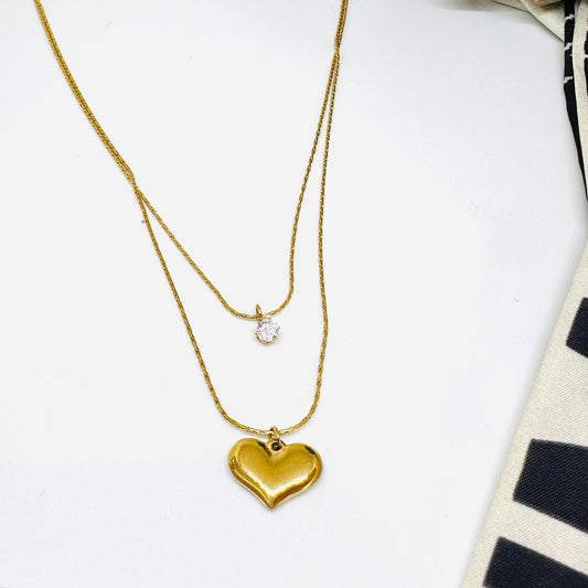 Heart Stone Minimal Necklace