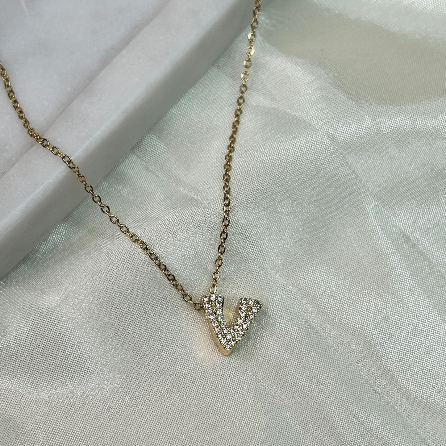 Studded Initial Necklaces