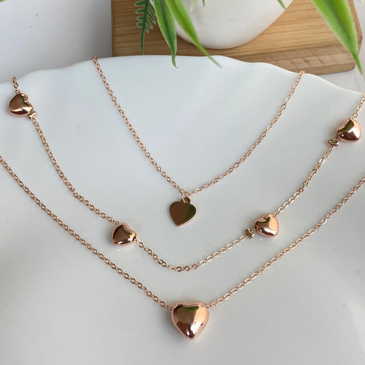 Heart Cluster Layered Necklace