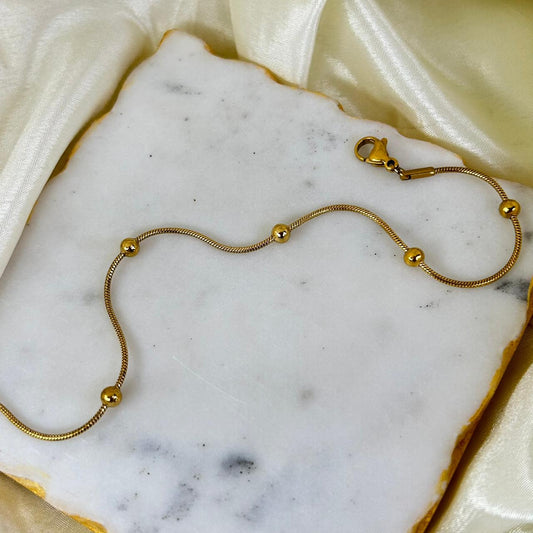 Gold Bead Anklet