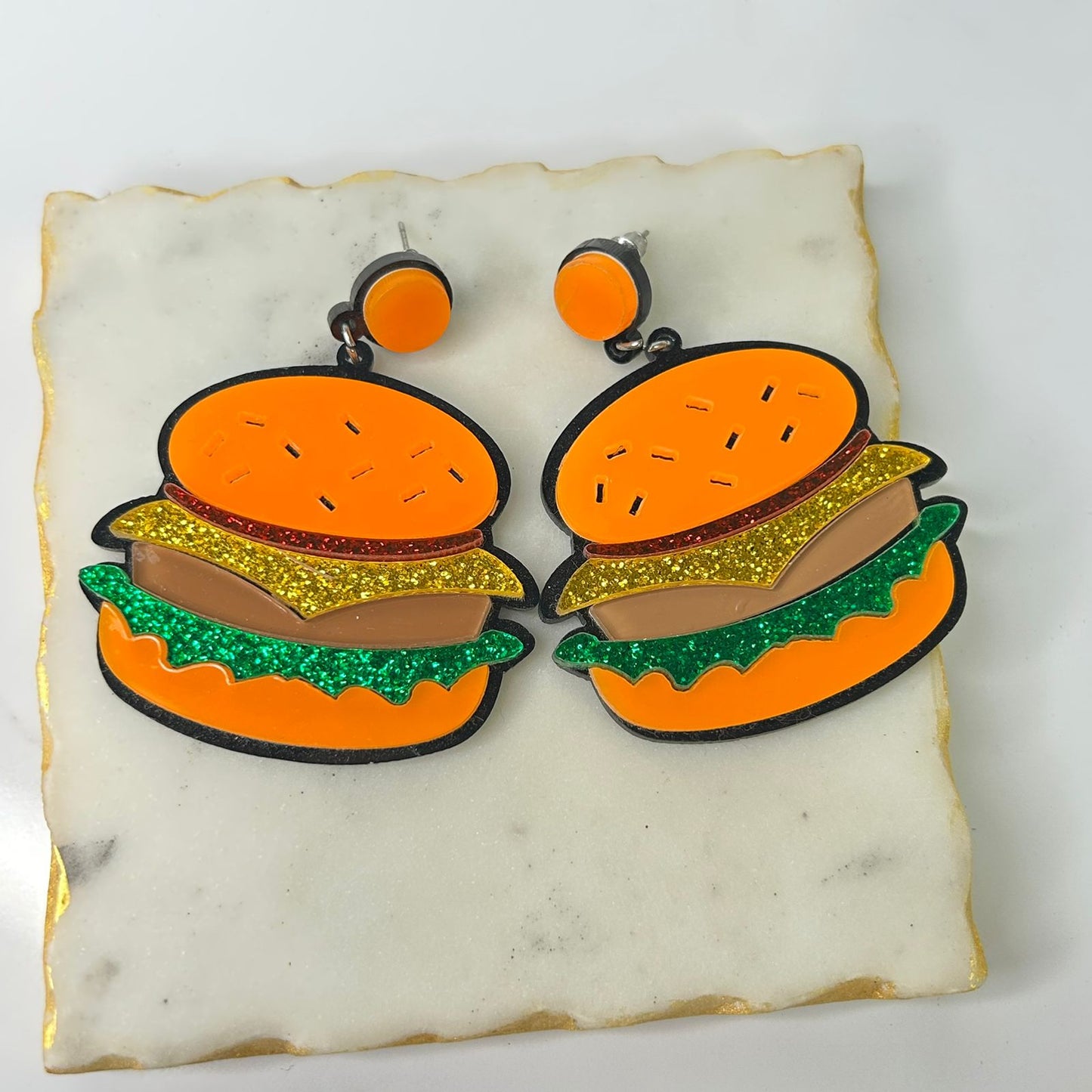Burger Earrings