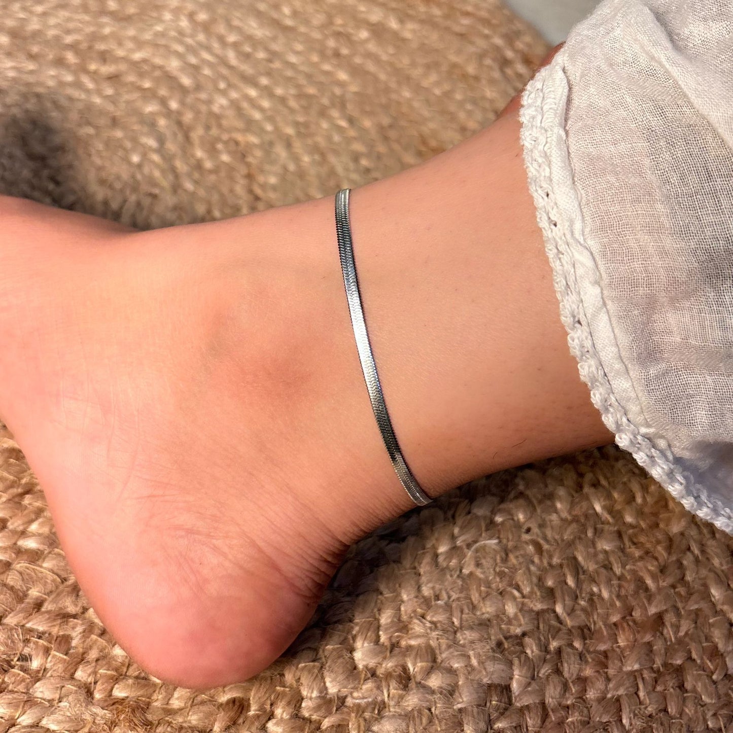 Silver Snake Chain Anklet