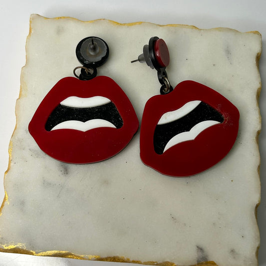 Red Lip Earrings