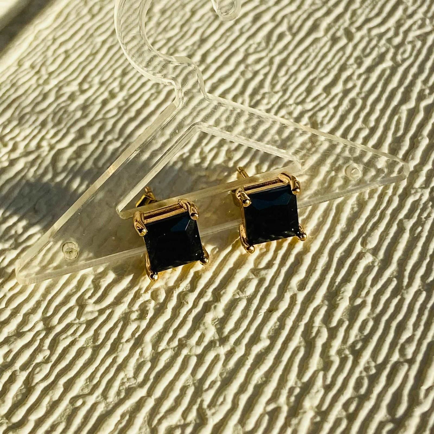 Black Rose Gold Solitaire Studs