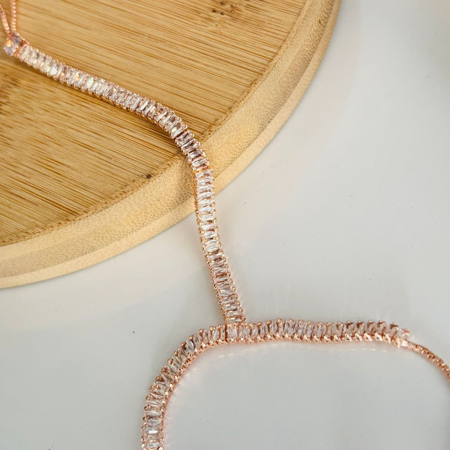 Ashey Tennis Hand Chain ( Rose Gold )