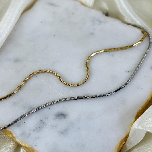 SilverGold Chain Anklet